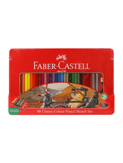 مداد رنگی فابرکاستل 48 رنگ Classic فلزی تخت