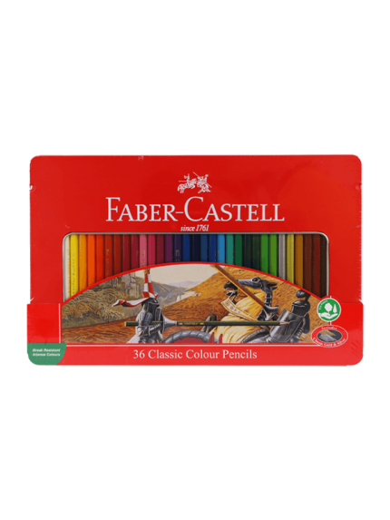 مداد رنگی فابرکاستل 36 رنگ Classic فلزی تخت