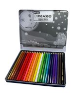 مداد رنگی پیکاسو 24 رنگ فلزی تخت