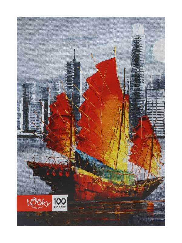 دفتر 100 برگ لوکی کد 7055 طرح کشتی