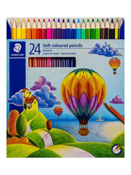 مداد رنگی استدلر 24 رنگ Soft مقوایی