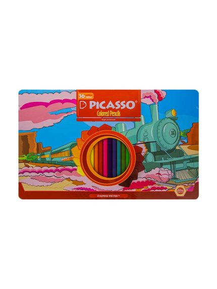 مداد رنگی پیکاسو 36 رنگ فلزی تخت