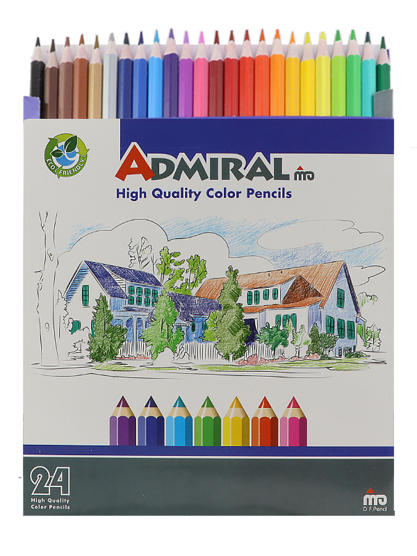 مداد رنگی ادمیرال 24 رنگ مقوایی